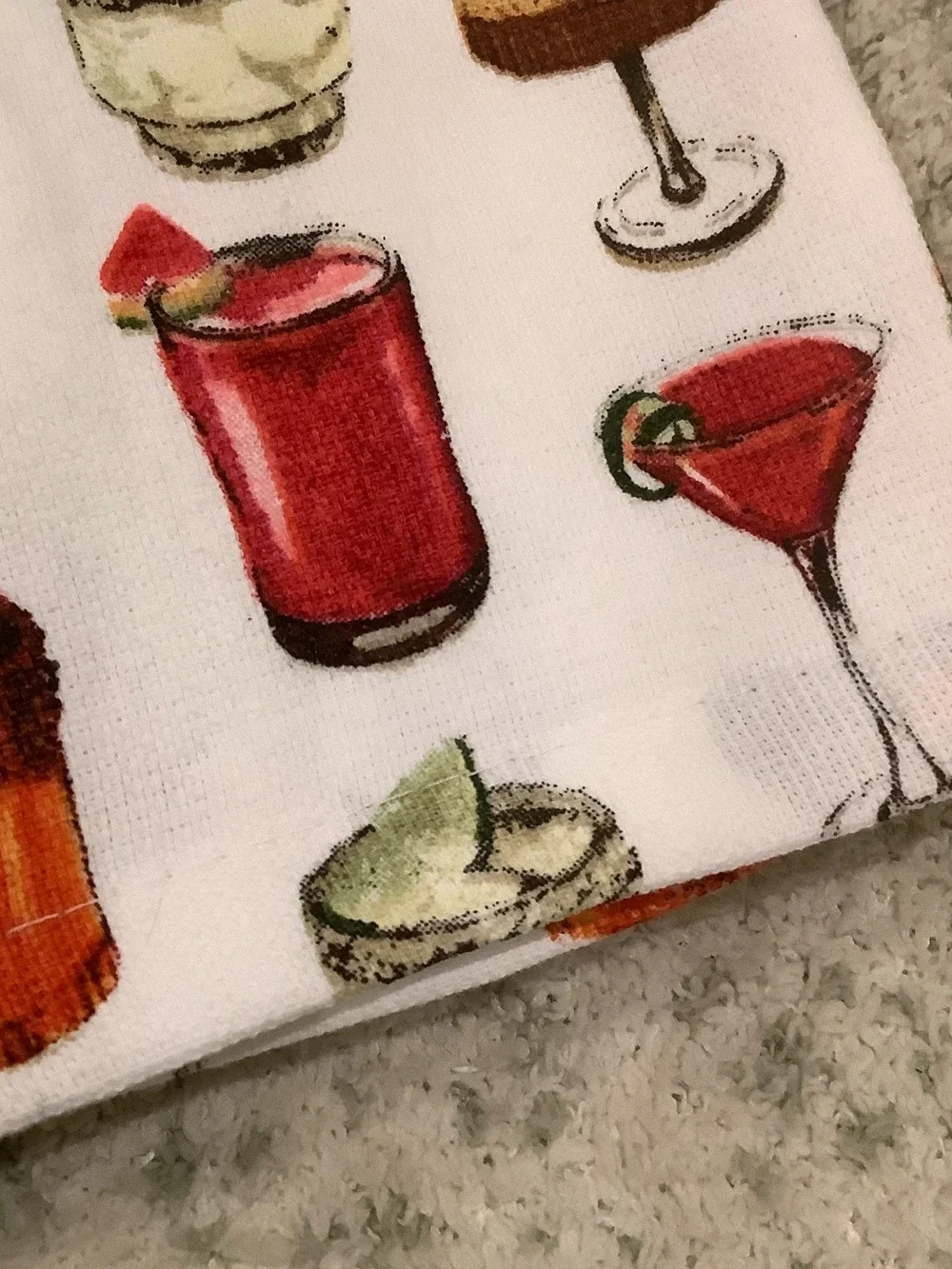 Cocktails Mocktails & Tropical Drinks Kitchen Towels Set of 2 NWT Cotton Bliss